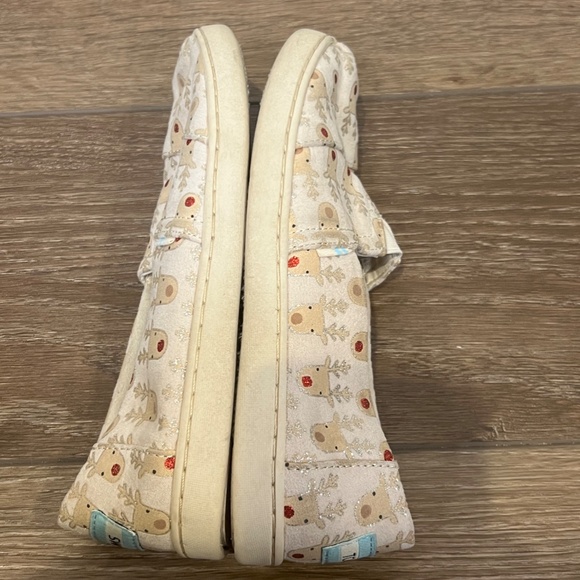 TOMS Youth Girls Rudolph Glitter Slip On Shoes Christmas Casual Shoe Sz 2 - Picture 6 of 7